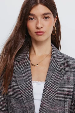 Springfield Blazer cuadros beige Clearance