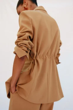 Cortefiel Blazer de cuello solapa Beige Outlet