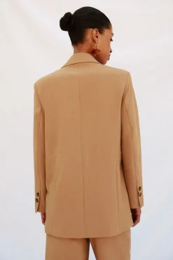 Cortefiel Blazer de cuello solapa Beige Outlet