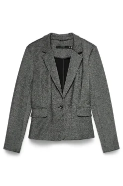 Vero Moda Blazer de manga larga detalle glitter Gris Outlet