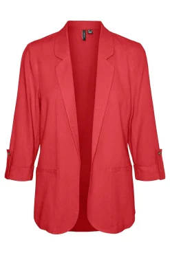 Vero Moda Blazer de mujer abierta con solapa Rojo Clearance
