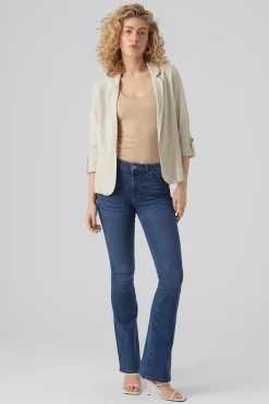 Vero Moda Blazer de mujer abierta con solapa Beige Outlet
