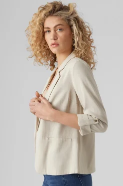 Vero Moda Blazer de mujer abierta con solapa Beige Outlet