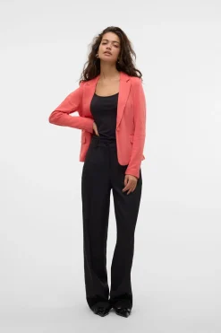 Vero Moda Blazer de mujer manga larga con bolsillos Coral New