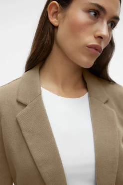 Vero Moda Blazer de mujer manga larga con bolsillos Marr&oacute;n Sale