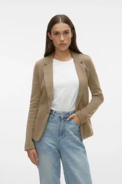 Vero Moda Blazer de mujer manga larga con bolsillos Marr&oacute;n Sale