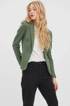Vero Moda Blazer de mujer manga larga con bolsillos Verde Clearance