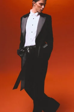 Pedro del Hierro Blazer de terciopelo y satén Negro