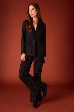 Slowlove Blazer entallada de strass. Negro Outlet