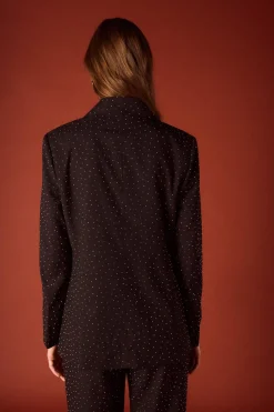 Slowlove Blazer entallada de strass. Negro Outlet