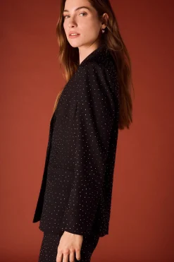 Slowlove Blazer entallada de strass. Negro Outlet