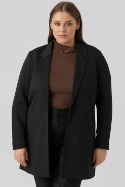 Vero Moda Curve Blazer manga larga con bolsillos talla grande Negro Sale