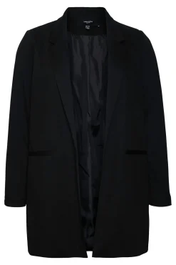 Vero Moda Curve Blazer manga larga con bolsillos talla grande Negro Sale