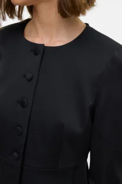 Vero Moda Blazer satinada de mujer con mangas abullonadas Negro