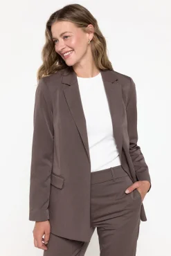 Vero Moda Blazer slim de manga larga Marrón Clearance