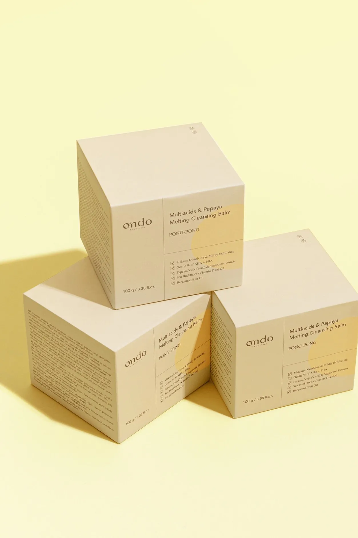 Ondo beauty 36.5 Bálsamo limpiador multiácidos y papaya Amarillo