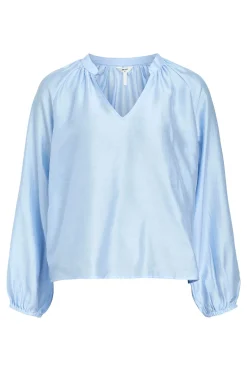 Object Blusa amplia cuello pico Azul Sale