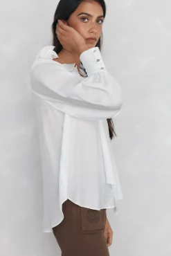 Pedro del Hierro Blusa amplia lisa Blanco Discount