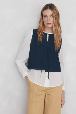 Pedro del Hierro Blusa amplia lisa Blanco Outlet