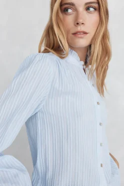 Pedro del Hierro Blusa amplia lisa Azul New