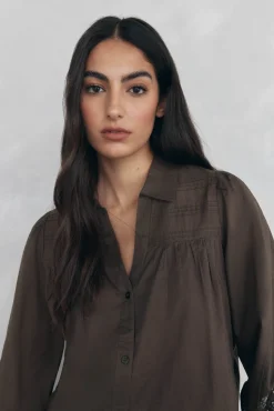 Pedro del Hierro Blusa amplia lisa bordados Verde Online