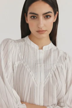 Pedro del Hierro Blusa amplia rayas Crudo