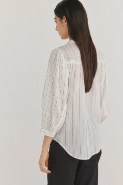 Pedro del Hierro Blusa amplia rayas Crudo