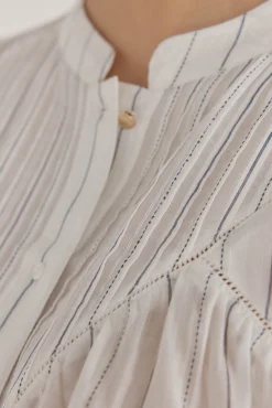 Pedro del Hierro Blusa amplia rayas Crudo