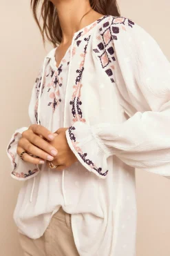 Slowlove Blusa bordada Marfil Best