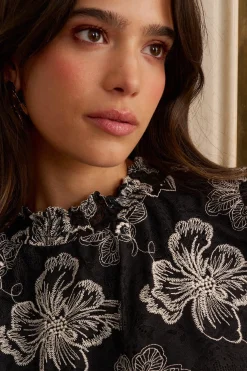 Polín Et Moi Blusa bordado Dunie Negro Online