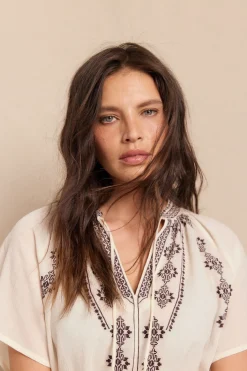 Slowlove Blusa bordados Blanco Hot