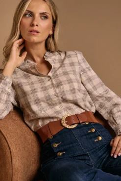 Polín Et Moi Blusa bordados Belinda Estampado beige