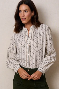 Polín Et Moi Blusa bordados Debi Beige Discount