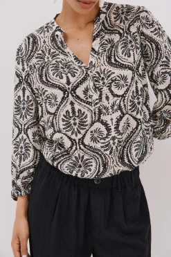 Cortefiel Blusa canesú delantro Estampado gris New