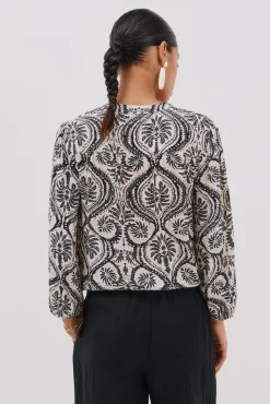 Cortefiel Blusa canesú delantro Estampado gris New