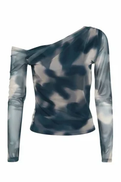 Trendyol Blusa con cuello asimétrico verde Online