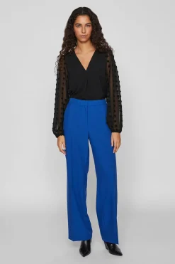 Vila Blusa con plumeti en mangas Negro Hot