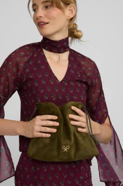 Silbon Blusa cuello estampado motivos Granate Outlet