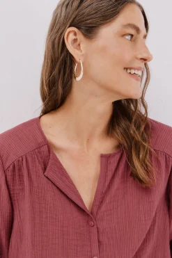 Cortefiel Blusa cuello redondo Vino Sale