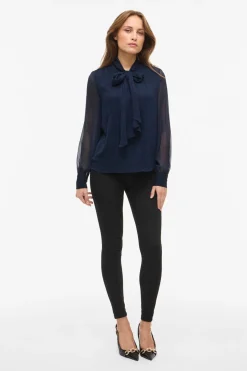 Vila Blusa de manga larga Azul marino Outlet