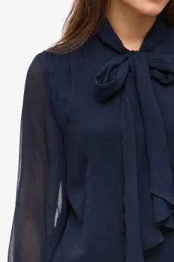 Vila Blusa de manga larga Azul marino Outlet