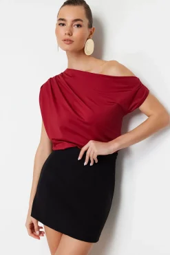 Trendyol Blusa de punto burdeos Discount