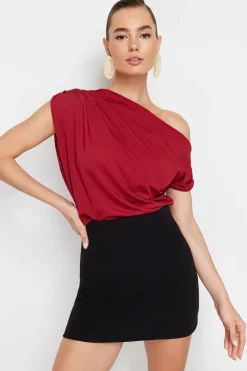 Trendyol Blusa de punto burdeos Discount