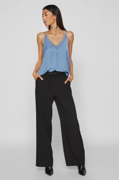 Vila Blusa de tirantes ajustables fluida Azul Sale