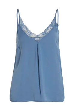 Vila Blusa de tirantes ajustables fluida Azul Sale