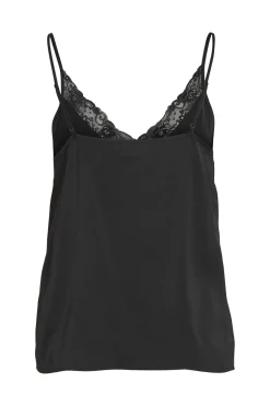 Vila Blusa de tirantes ajustables fluida Negro Discount