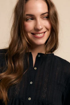 Slowlove Blusa encajes Negro