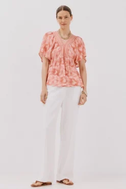 Cortefiel Blusa escote pico Multicolor Best