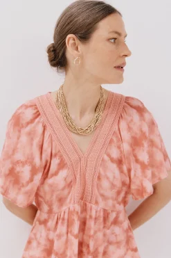 Cortefiel Blusa escote pico Multicolor Best