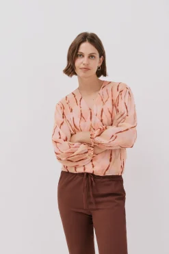 Cortefiel Blusa escote pico Multicolor Clearance